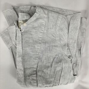J. Crew Gathered Linen Cotton adjustable front Popover High Low Top size S